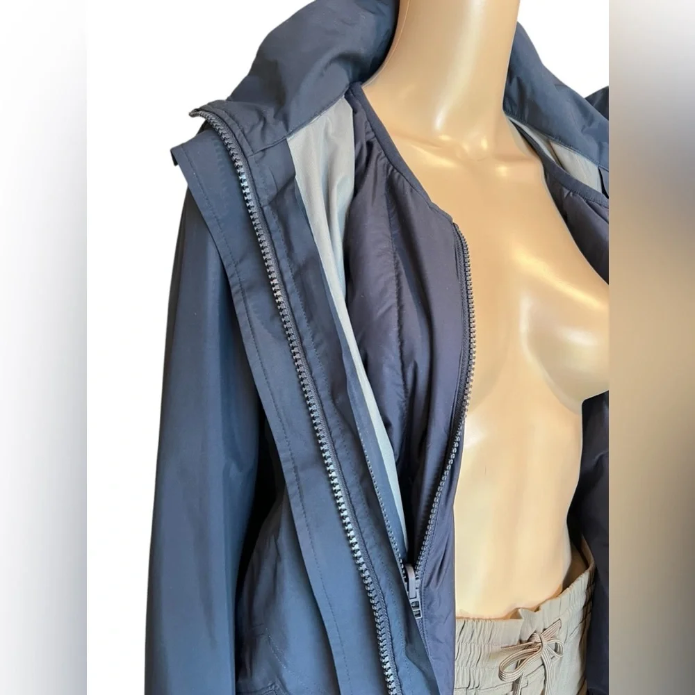 TORY BURCH SPORT 2 IN 1 JACKET & VEST Womens Hooded Convertible Navy Blue S - Picture 4 of 14